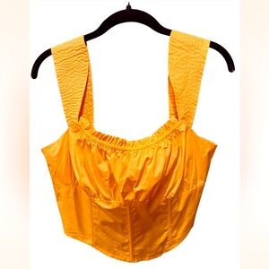 Forever 21 Bright Yellow Corset Style Tank Top, size L.